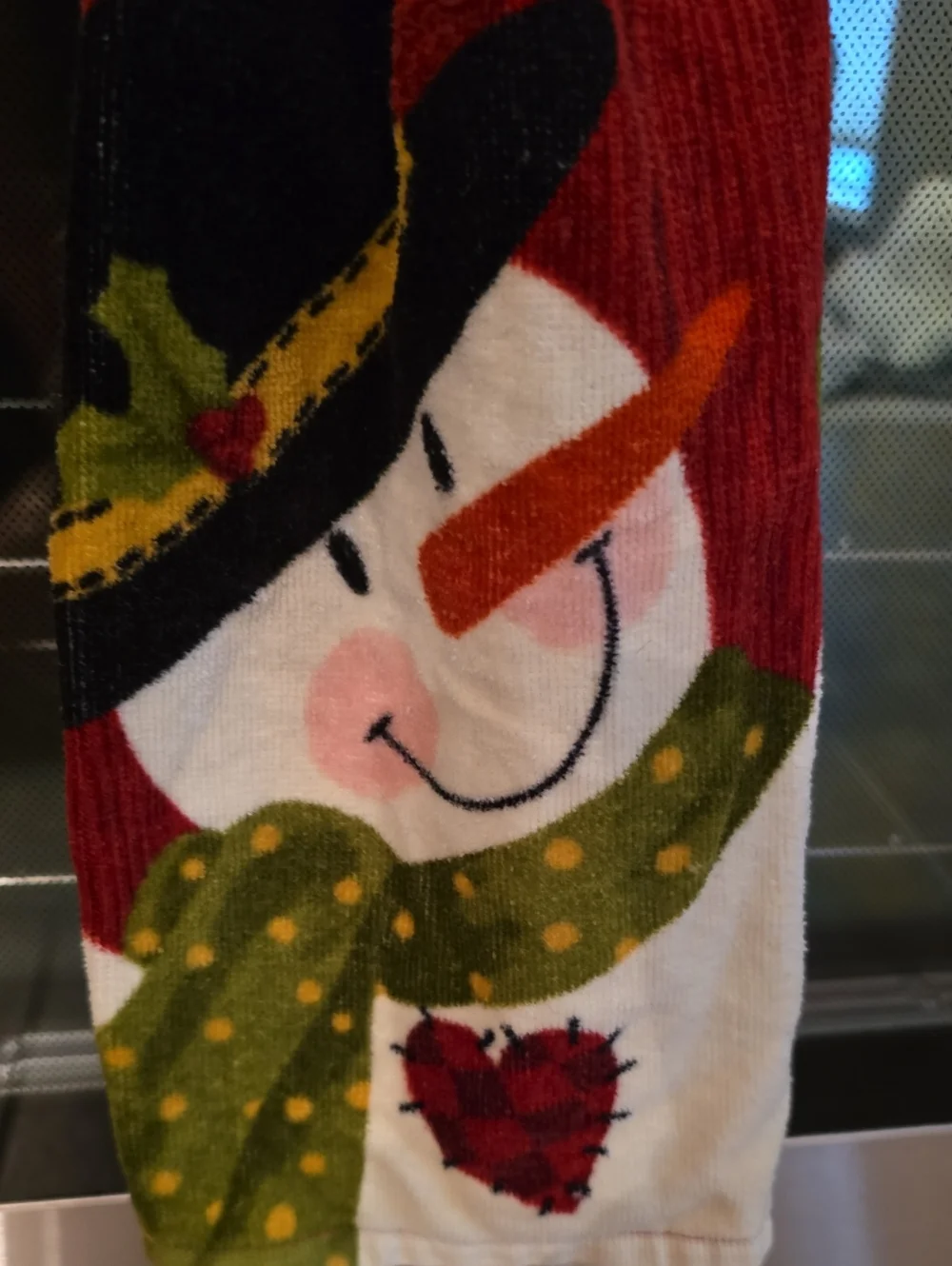 Handmade Hanging Hand Towel - Snowman